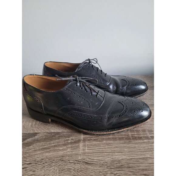 Johnson & Murphy Optima Leather Black Lace Up Dress Mens 11 D Dress Shoes - Picture 2 of 8